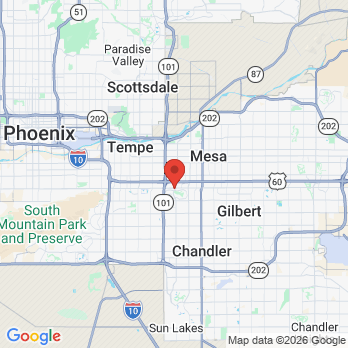 Map to Stuart Boyse DDS office in Mesa, AZ