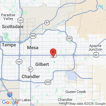 Map to Dentists R Us office in Gilbert, AZ