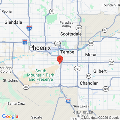 Map to South Mountain Family Dental office in Tempe, AZ