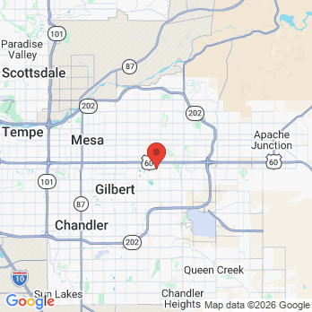 Map to Gateway Dentistry office in Gilbert, AZ