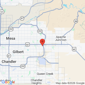 Map to Pearly Smiles Dentistry office in Mesa, AZ