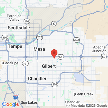Map to Arizona Advanced Dental  office in Mesa, AZ