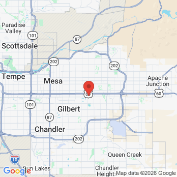 Map to Gentle Family Dentistry/ R. Keith Farr DDS office in Mesa, AZ