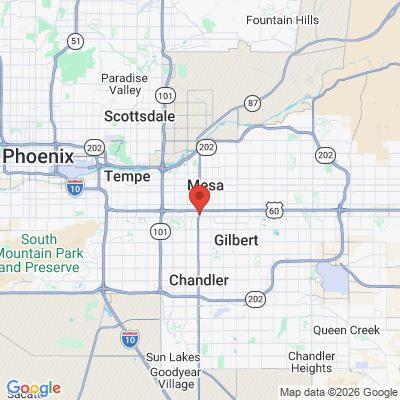 Map to VIBE Dental office in Mesa, AZ