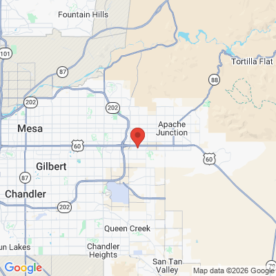 Map to Martin Dental office in Mesa, AZ