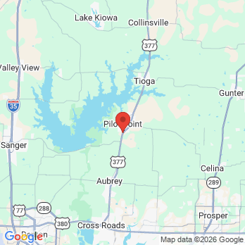 Map to Pilot Point Dentistry office in Pilot Point, TX