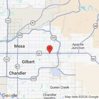Map to Mark Hamblin DDS office in Mesa, AZ
