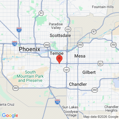 Map to Tempe Dentistry office in Tempe, AZ