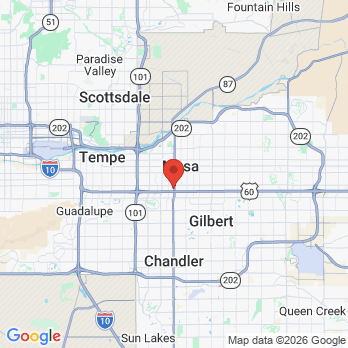Map to Westwind Dental Mesa office in Mesa, AZ