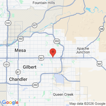 Map to Power Dental office in Mesa, AZ