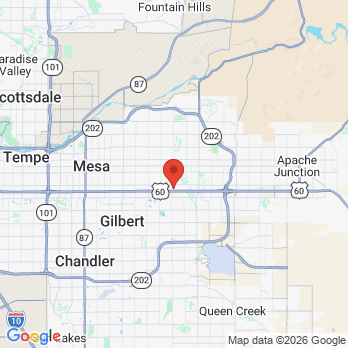 Map to Mesa Dental office in Mesa, AZ
