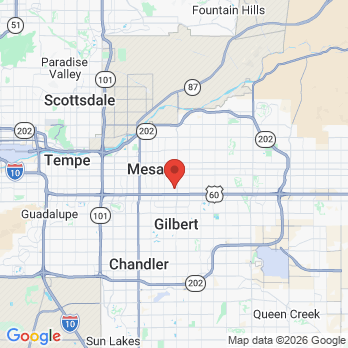 Map to 1801 E. Southern Ave. office in Mesa, AZ