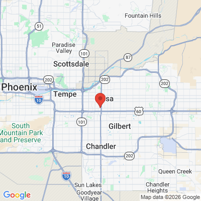 Map to Dental Brothers office in Mesa, AZ