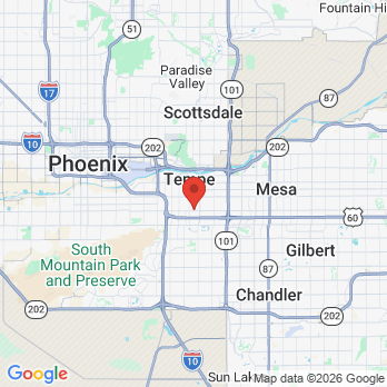 Map to Weekend Dental Care tempe office in Tempe, AZ