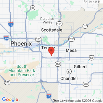 Map to Okun Dentistry Tempe office in Tempe, AZ