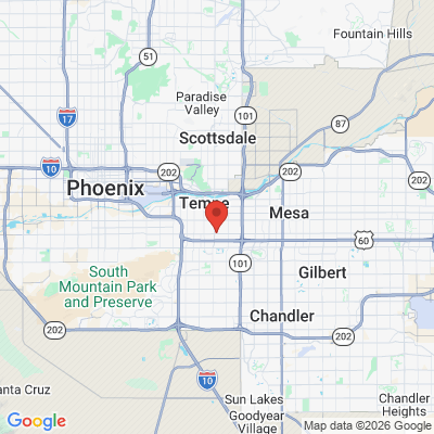 Map to Okun Dentistry Tempe office in Tempe, AZ