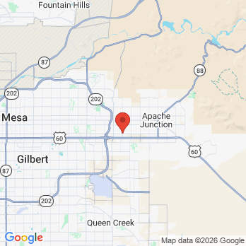 Map to Wellness Dental office in Mesa, AZ