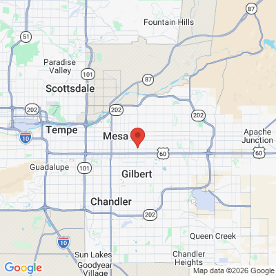 Map to Family Care Dentistry office in Mesa, AZ