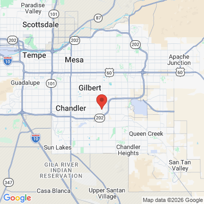 Map to Avalon Dental office in Gilbert, AZ