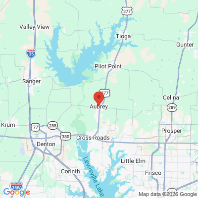 Map to  office in Aubrey, TX