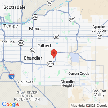 Map to Arizona Smile Center office in G Ilbert, AZ