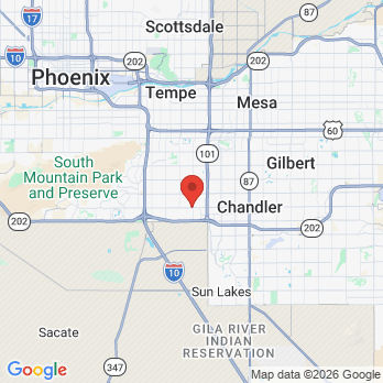 Map to Roger J Dulvick, DDS PC office in Chandler, AZ