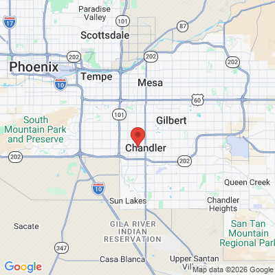 Map to Brett Sperbeck D.D.S. Family Dentistry office in Chandler, AZ