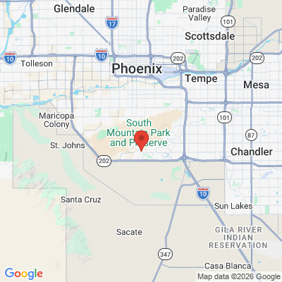 Map to Foothills Family Dental office in Phoenix, AZ