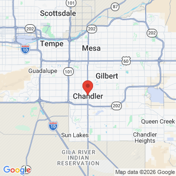 Map to Chandler Family Dentistry office in Chandler, AZ