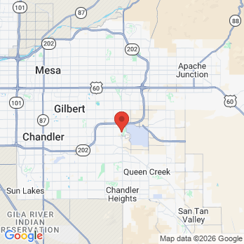 Map to Gateway Dental Care office in Gilbert, AZ