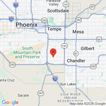 Map to Kyrene Family Dentistry office in Chandler, AZ