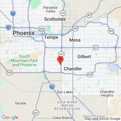 Map to Dr John Patterson, DMD office in Chandler, AZ