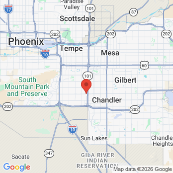 Map to Dr John Patterson, DMD office in Chandler, AZ