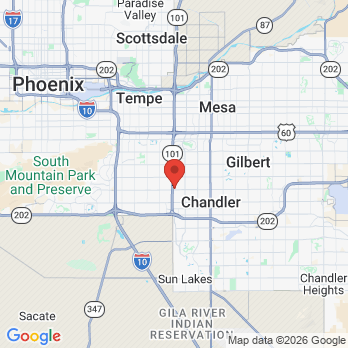 Map to Kids Dental Center office in Chandler, AZ