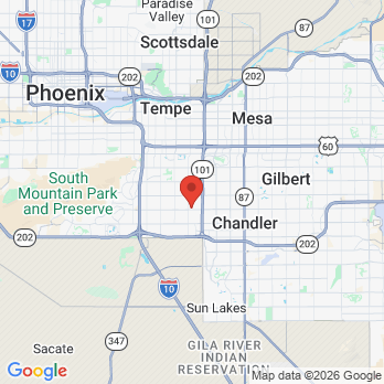 Map to Johansen Dental office in Chandler, AZ