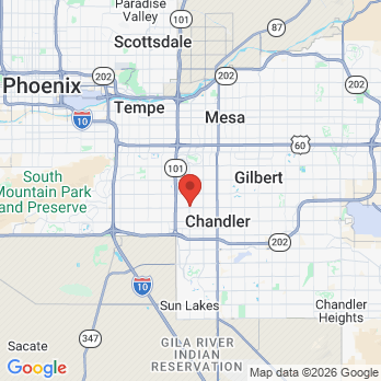 Map to Chandler Bright Family Dentistry office in Chandler, AZ