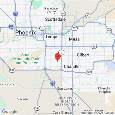 Map to Cactus Point Dental office in Chandler, AZ