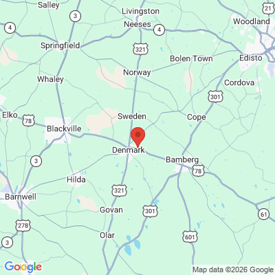 Map to  office in Denmark, SC