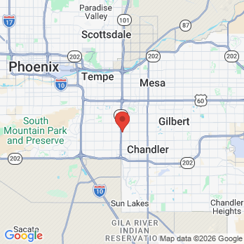 Map to South Valley Dentistry office in Chandler, AZ