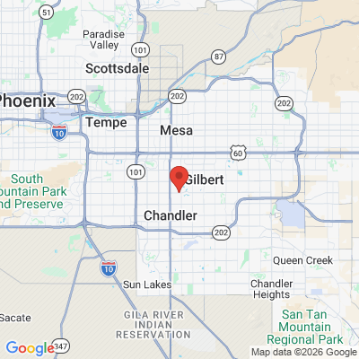 Map to Gateway Family Dentistry office in Chandler, AZ