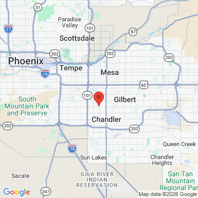 Map to Dental Arts of Chandler office in Chandler, AZ