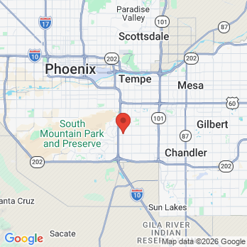 Map to Warner Village Cosmetic & Family Dentistry office in Tempe, AZ