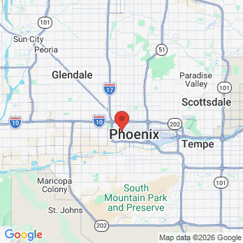 Map to Brighter Way Dental Center office in Phoenix, AZ