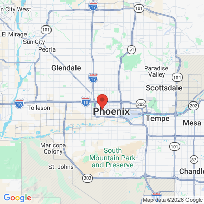 Map to Brighter Way Dental Center office in Phoenix, AZ