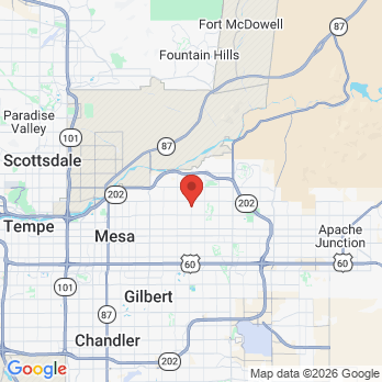 Map to East Valley Orthodontics office in Mesa, AZ