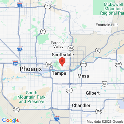 Map to Tempe Dental Center office in Tempe, AZ