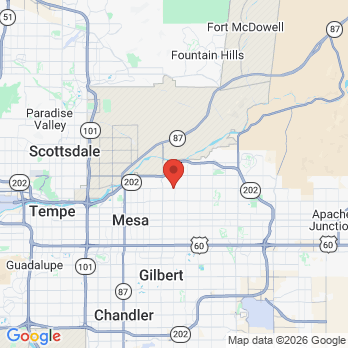 Map to Smile Haus Dental Studio office in Mesa, AZ