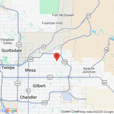 Map to Caring Quality Dentistry office in Mesa, AZ