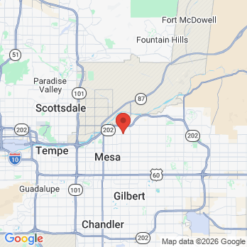 Map to U Smile Dental Care office in Mesa, AZ