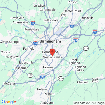 Map to  office in Vestavia Hills, AL